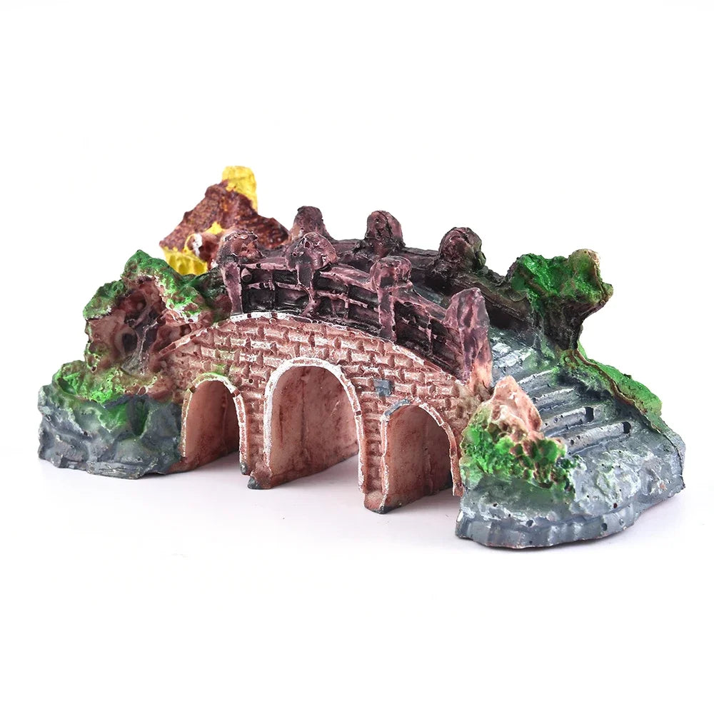 Resin Aquarium Bridge Decoration – Realistic Arch Design